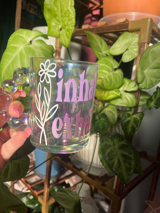 12 oz Inhale Exhale Glass Mug